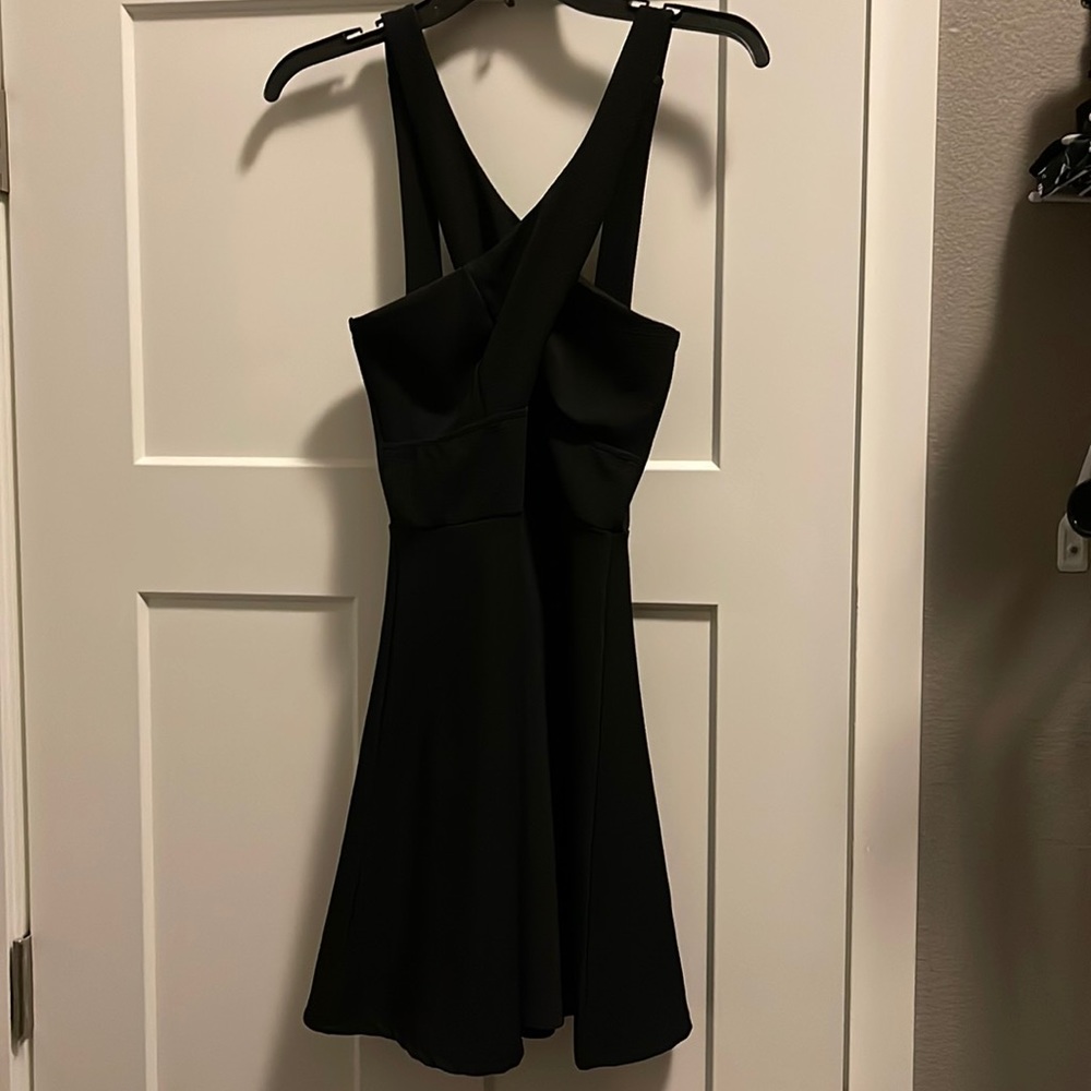 Short, black dress.